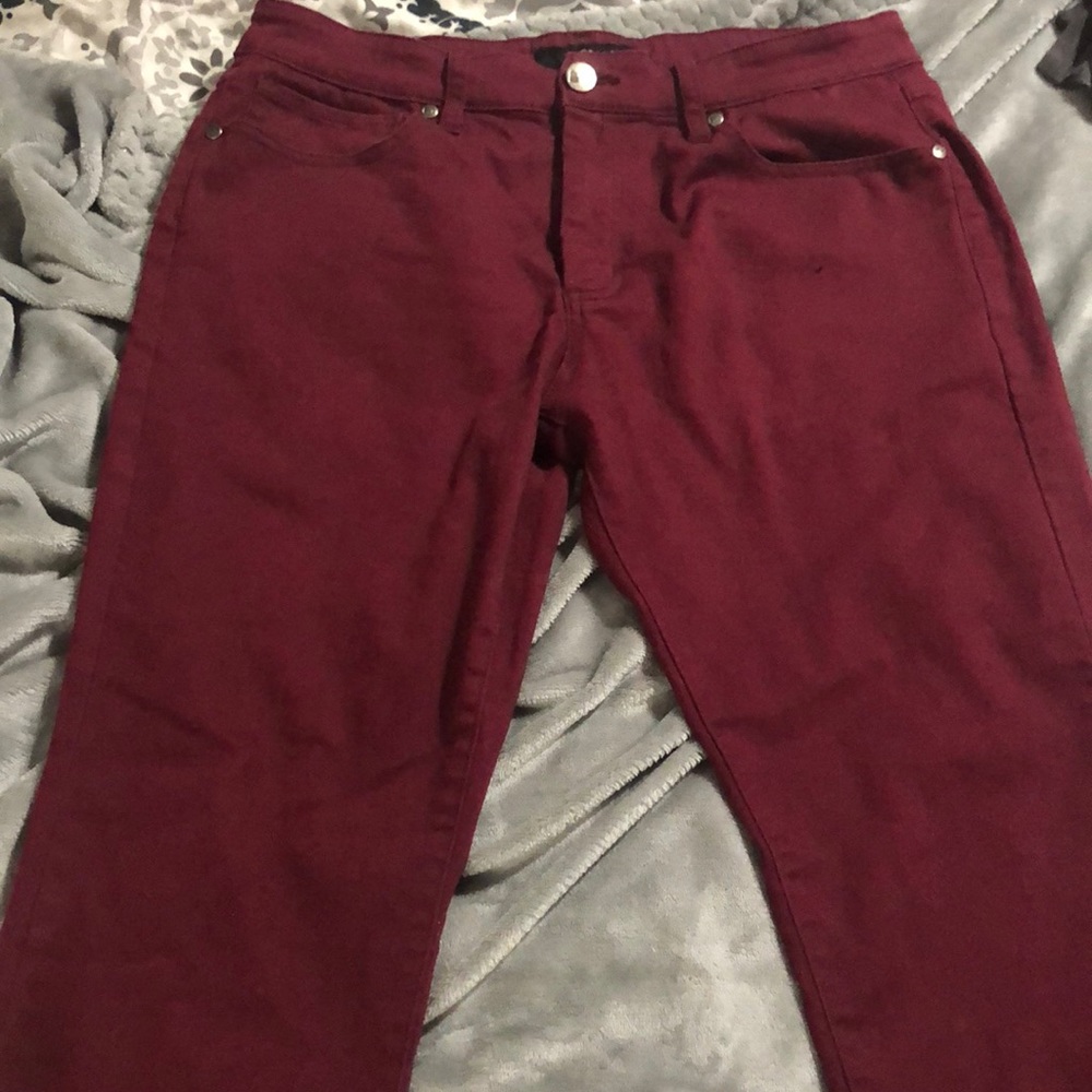 Men’s Red Burgundy pants slim cut